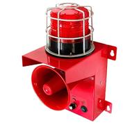 Industrial Sound and Light Alarm Siren, 130DB Loud Warning Horn with Strobe Lamp Tower, IP65 Waterproof for Factories and Home Security