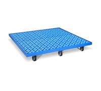 Industrial Spill Containment Pallet, Modular & Mobile Platform with Drain Outlet for Safe Drum Storage and Leak Prevention
