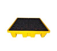 Industrial Spill Containment Pallet with Drain - Leak-Proof Solution for Safe Chemical Storage and Spill Management