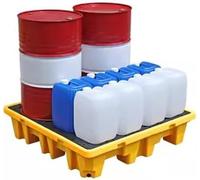 Industrial Spill Containment Pallet with Drain, Modular Leak Control Platform for Hazardous Liquid Management