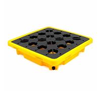 Industrial Spill Platform with Grating & Forklift Pockets - Heavy-Duty Containment Tray for Warehouses & Parks, 120x60x18cm Load Capacity, Oil & Chemical Spill Prevention