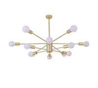 , Industrial Sputnik Chandelier 12-Lights Pendant Light Fixture Branches Light/Lamp Adjustable Living Room Farmhouse Ceiling Lamp Gold 12-Li,Hanging Light(Gold,12 Ligh