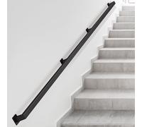 Industrial Square Handrail for Indoor Stairs 3.3ft 6.6ft 7ft 12ft Black Metal Stair Railing Kit Durable Safety Support for Steps Easy Installation