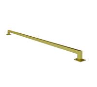 Industrial Square Stair Railing Handrail 1ft~20ft - Complete Kit, Staircase Balustrade Bracket Black/Gold/White Metal Wrought Iron Wall Support/Non-Slip Handrails(Gold,14ft/420cm)