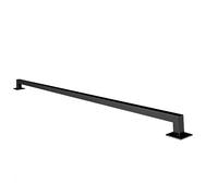 Industrial Square Stair Railing Handrail 1ft~20ft - Complete Kit, Staircase Balustrade Bracket Black/Gold/White Metal Wrought Iron Wall Support/Non-Slip Handrails(Black,5ft/150cm)