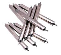 Industrial Stainless Steel Roller Set - 10 Pack, 6.1cm, 5.1cm, 3.8cm, 3.3cm, 2.5cm Diameter - Heavy Duty Wheels for DIY Projects, and Versatile Conveyors