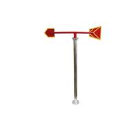 Industrial Stainless Steel Weather Vane Glow in the Dark & Reflective Rooster Design for Farm Roofs Durable Outdoor Metal Decoration (Red 47.3" Rod)