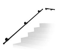 Industrial Stair Banister Support Kit - Metal il Railing for Indoor/Outdoor Use, 80mm Width, Available in 1m to 4m Lengths, Strong & Durable Forge Iron Guardrails
