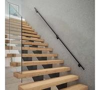 Industrial Stair Railing Metal Hand Rails|Indoor Wall Mounted Staircase Banister Railing |Non-Slip Rust Free Black Wrought Iron Handrail|Foot Rail Support Rod(11ft/330cm)