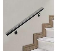 Industrial Staircase Railing for Outdoor Steps Indoor Stairs, 1m 1.8m 2.5m 3m 3.6m Black Wrought Iron Stair Handrail Safety Grab Bar for Elderly Children(20ft/600cm)