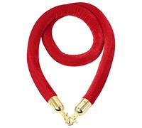 Industrial Stanchion Rope Cotton Core, Hanging Safey Barrier Rope for Red Carpet Party Crowd Control,(Red,Length 0.9M/3Ft/36In)