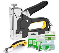 Industrial Stapler Heavy Duty with Remover,4 in 1 Slim Stapler Gun for Upholstery Work with 4000 Staples Anti Slip Handle Force Adjustment Office Desk Staple Gun for DIY Furniture Wood Carpentry