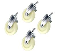 Industrial Stem Casters wheels Pack of 4 Heavy Duty Nylon Swivel 3/4/5 inch M20*60mm Threaded 360 Degree Rotating Replacement (Color:Swivel,Size:75mm)