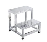 Industrial Step Ladder Stool - Stainless Steel 2 Steps, Max 550lbs | Industrial Step Ladder with 2 Steps for Easy Climbing, Ideal for Home and Factory Use, Supports Up to 250kg
