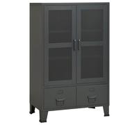 Industrial Storage Chest Anthracite Black Metal Sideboard Cabinet Box vidaXL