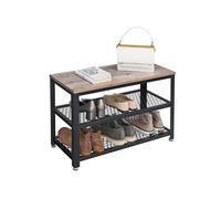 Industrial Storage Shoe Bench, Greige + Black