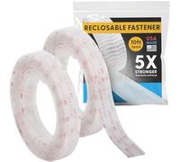 Industrial Strength 1" x10ft 2Pk Clear Scotch Self Mating Reclosable Fasteners, Stick-On Adhesive, No Tools Needed, Home Decor, Classroom, Office,Cars, Indoor-Outdoor Waterproof Compatible with SJ3560