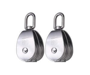 Industrial Strength 304 Stainless Steel Double Pulley Set Suitable for Rigging Hoisting Secure and Reliably Load Handling Wire Rope Pulley
