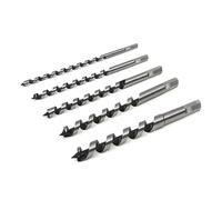 Industrial Strength 5pc Wood Drill Woodworking Auger Bit Set 23cm Length Hexagonal Shank for Multiple Materials Use High Carbon Steel Metal Drill Bits