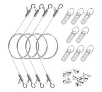 Industrial Strength Picture Hanging Systems 50lb Capacity Steel Wire with D Rings Hook & Storage Container for Household Strong Wall Hook Set for Large Art Work