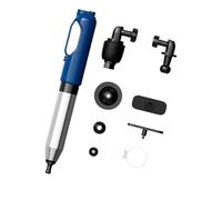 Industrial Strength Toilet Auger with Integrated Compression Unit and Ergonomic ABS Handle Built in Fan Plunger