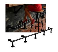 Industrial Style Black Bar Foot Rail Kit，homeCommercial Restaurant Pub Rest Rails，Basement Kick Customizable(4.1M/13.45FT)