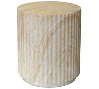 Industrial Style Cylindrical Shape Side Table, Balcony Imitation Stone Texture Coffee Table, Floor-standing Ornaments, No Installation Required