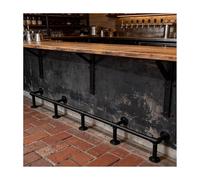 Industrial Style Foot Rest for Bar Counter, Matte Black Galvanized Steel Footrest Rail Kit, Basement Pub Kick Customizable(1.1M/3.61FT)