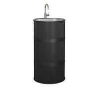 Industrial-Style Freestanding Sink with Faucet One-Piece Outdoor Bathroom Washbasin Black (B-83x41cm) - Perfect for Schools and Modern Spaces