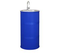 Industrial-Style Freestanding Sink with Faucet Outdoor Bathroom Washbasin One-Piece Design Blue (B-83x41cm) - Perfect for Schools and Gardens