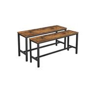 VASAGLE Table Benches, Set of 2, Industrial Style Indoor Benches, 108 x 32.5 x 50 cm, Durable Metal Frame, for Kitchen, Dining Room, Living Room, Ru