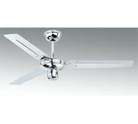 Industrial style indoor ceiling fan with pull cord ZEPHYR Gloss Chrome 122cm 48"