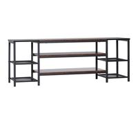 Industrial-Style Open Shelf TV Stand - Black