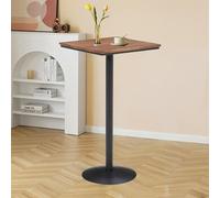 Industrial Style Square Bar Table, Metal Base Cocktail Table, High Bistro Table for Kitchen Island, Living Room, Pub & Home, Durable Coffee & Tea Table.