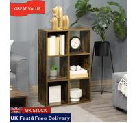 HOMCOM Industrial Style Storage Shelf, Bookcase, Bookshelf, Rustic Brown
