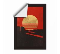 Industrial Sunset Geometric Unframed Wall Art Print A3 (42×29.7cm), Wall Decor for Living Room, Bedroom, Office & Home, Art Gift