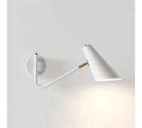 Industrial Swing Arm Lamp 350° Rotatable Light E27 Iron Hardwired Bedside Reading Lighting Fixture for Bedrooms Studies Hotel Wall Lantern(Dark)(White)