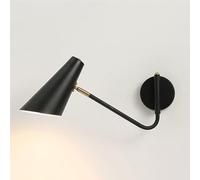 Industrial Swing Arm Lamp 350° Rotatable Light E27 Iron Hardwired Bedside Reading Lighting Fixture for Bedrooms Studies Hotel Wall Lantern(Dark)(Dark)
