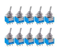 industrial switch 10Pcs mts-202 6A 125VAC 6-Pin DPDT ON/ON 2 Position Mini Toggle Switch