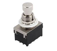 industrial switch 12mm Thread Door Control 12-Pin Through Hole 3PDT Locking Round Metal Button Electric Guitar Foot Keyswitches Pedal Switch