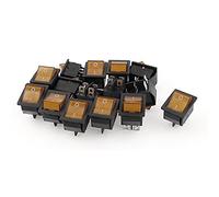 industrial switch 15 Pcs Control electrical Yellow LED Light DPST ON/OFF 4 Pin Rocker Boat Switch AC 110V-220V