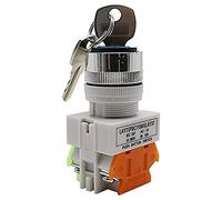 industrial switch 1pc LAY7 LAY37-11Y2 22mm Knob Selector Rotary Lock Key Switch 2 3 Position 1NO1NC 2NO with 2 Keys Latching Push Button Switch (Color : 2 Position, Size : 1NO 1NC)