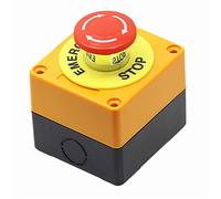 industrial switch 1PCS Shell Red Sign Push Button Switch DPST Mushroom Emergency Stop Button AC 660V 10A NO+NC LAY37-11ZS