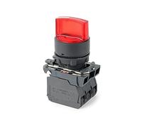 industrial switch 1Pcs XB5-AK2365 AK2465 220V LED Switch N/O+N/C 2 Position Selective Self-Lock Short Handle Illuminated Switch (Color : Xb5-ak2465)