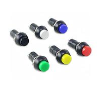 industrial switch 1PSC PBS -11A Self-Locking resetting Point,3A 250V 2 pin Moving Button Switch,Power Button Switch,Opening,12mm (Color : Yellow, Size : Self reset)