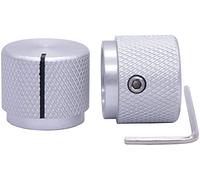industrial switch 2pcs Black Aluminum Rotary Electronic Control Potentiometer Knob for 6 mm Diameter Shaft,Volume Control Knob (Color : Silver)