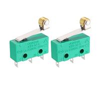 industrial switch 2pcs KW4-3Z-3 Micro Limit Switch SPDT NO NC 3 Terminals Momentary Hinge Roller Lever Green