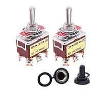 industrial switch 2pcs Momentary Switch Toggle Rocker Heavy Duty 20A 125V DPDT 3 Position 6 Terminal -Off- Toggle Switches