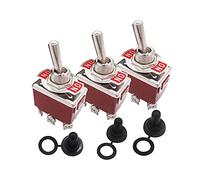 industrial switch 3Pcs Univeral Heavy Duty 20A 125V ON/ON Latching 6 Terminals 2 Position DPDT Rocker Toggle Switch