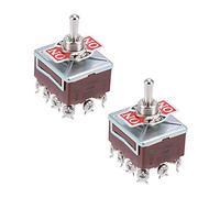 industrial switch 4PDT Lacthing Rocker Toggle Switch Heavy-Duty 15A 250V 12P ON/Off/ON Metal Bat 2pcs